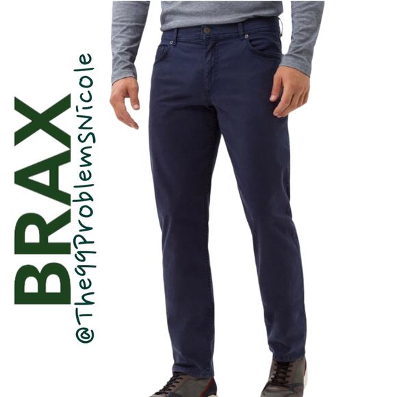Men's Brax Chuck Modern Fit Blue Corduroy Pants - Picture 1 of 10